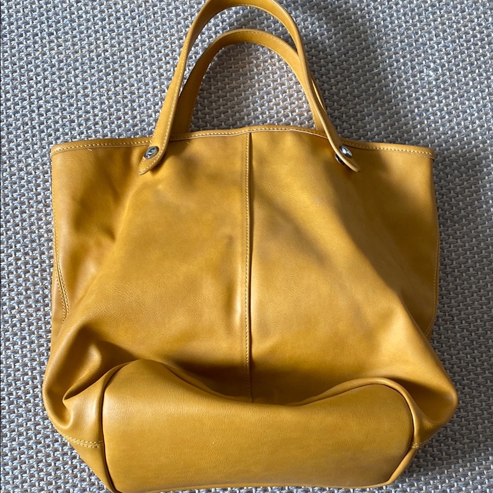 Yellow Faux Leather Tote Bag by Urban Originals